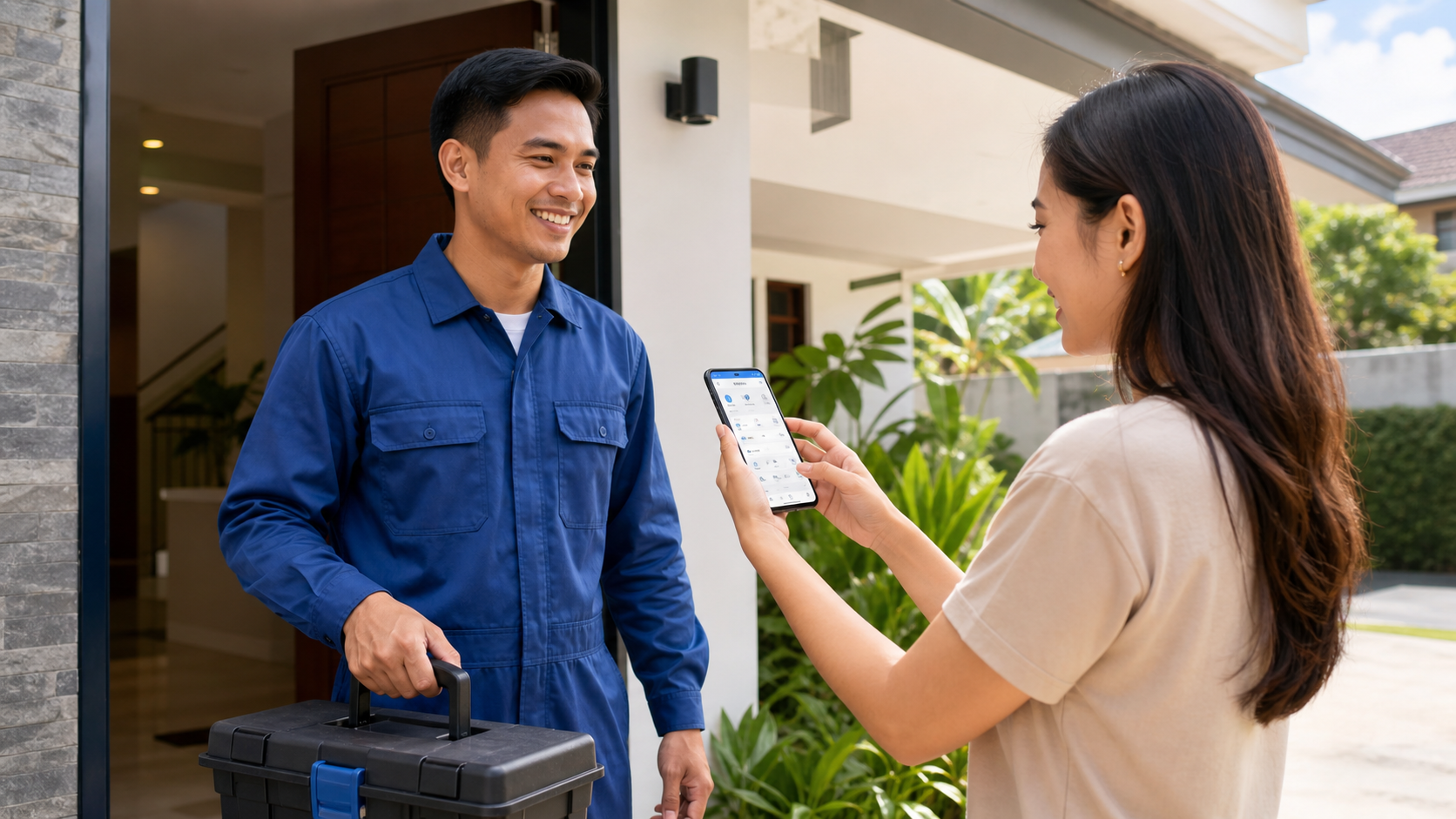 Customer and skilled worker using Kabisig